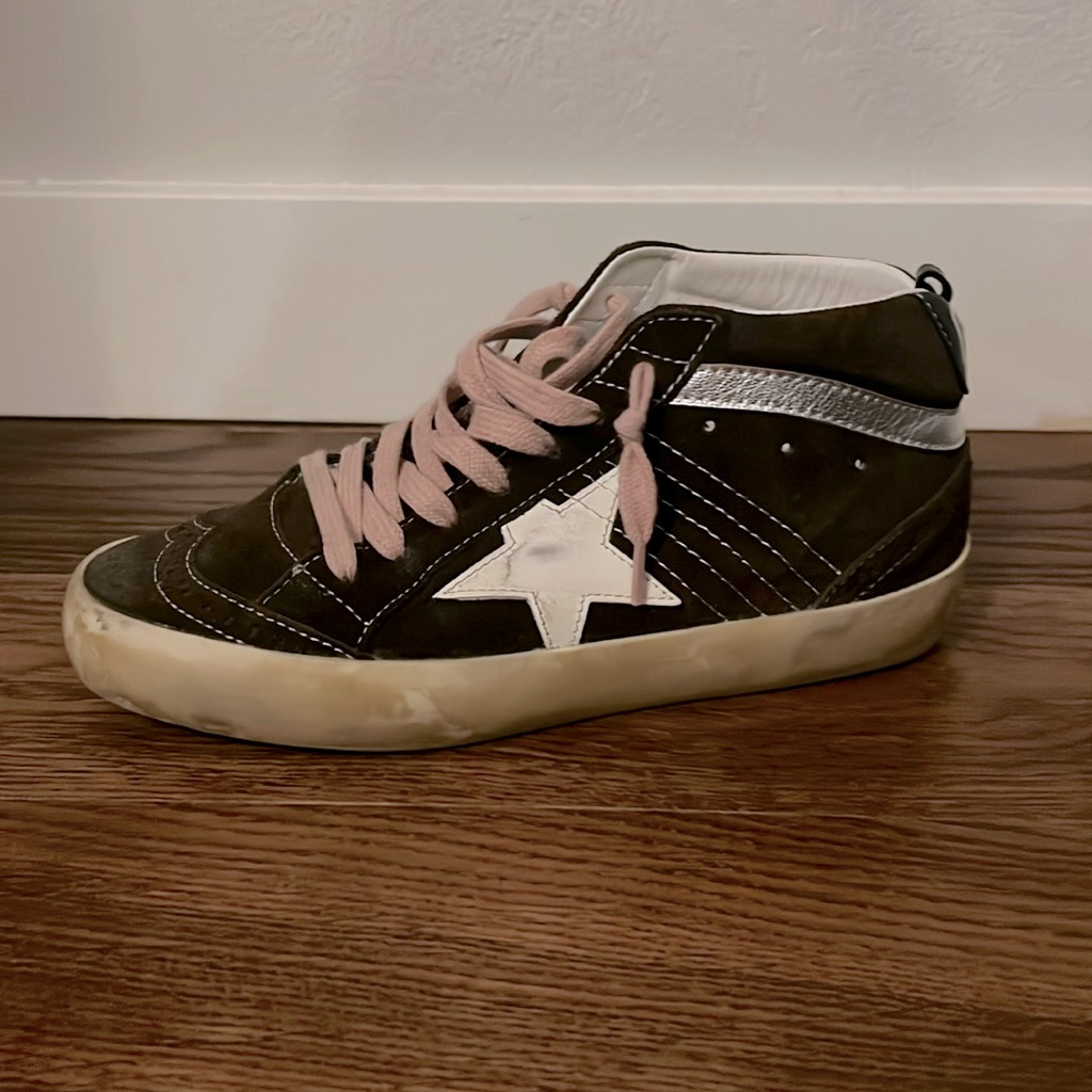 Super Cute Pink And Brown Golden Goose Midstar Sneakers